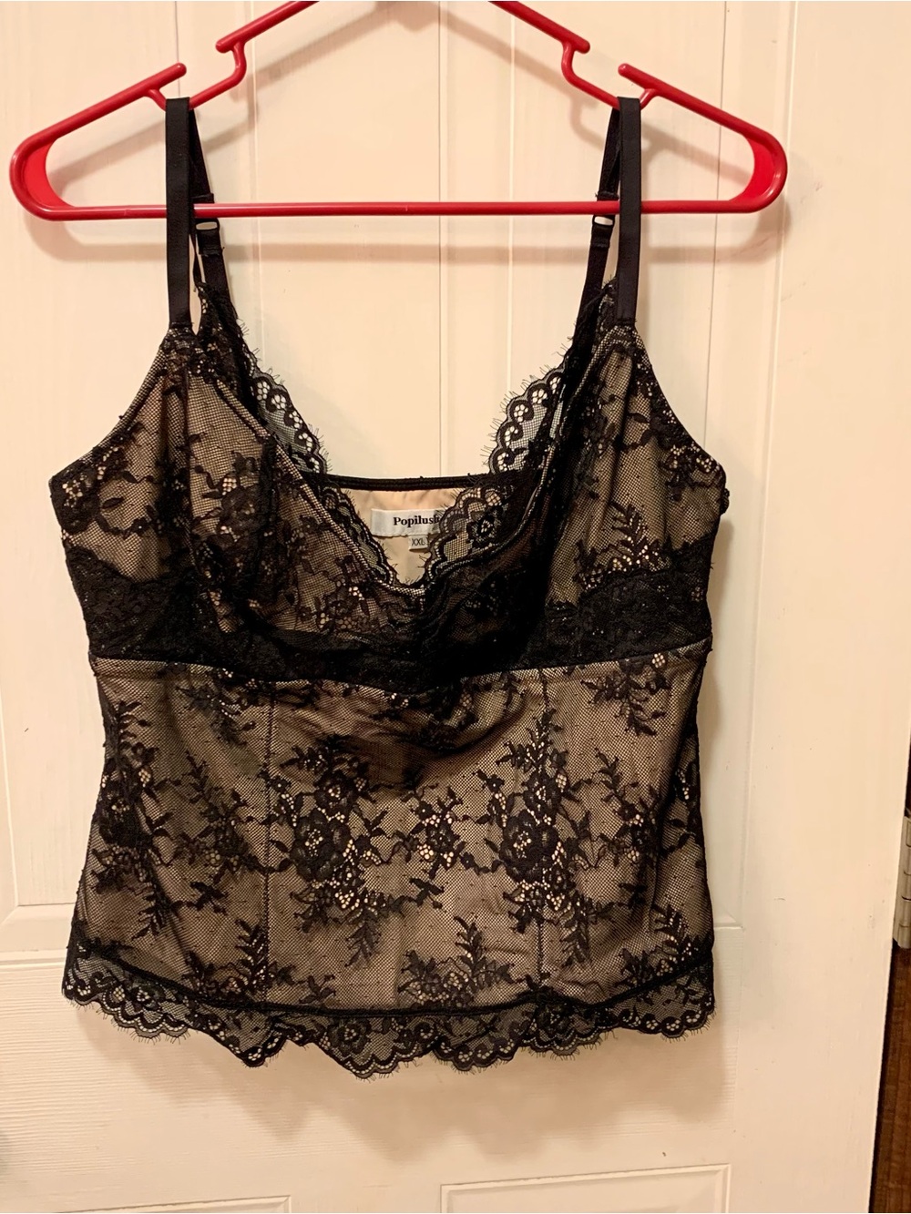 Popilush Black Lace Contouring Shapewear Camisole Tank Top XXL